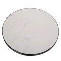 ΕΠΙΦΑΝΕΙΑ ΤΡΑΠΕΖΙΟΥ SINTERED STONE HM6653.02 WHITE MARBLE--ΠΛΑΙΣΙΟ ALU ΜΑΥΡΟ Φ70εκ.