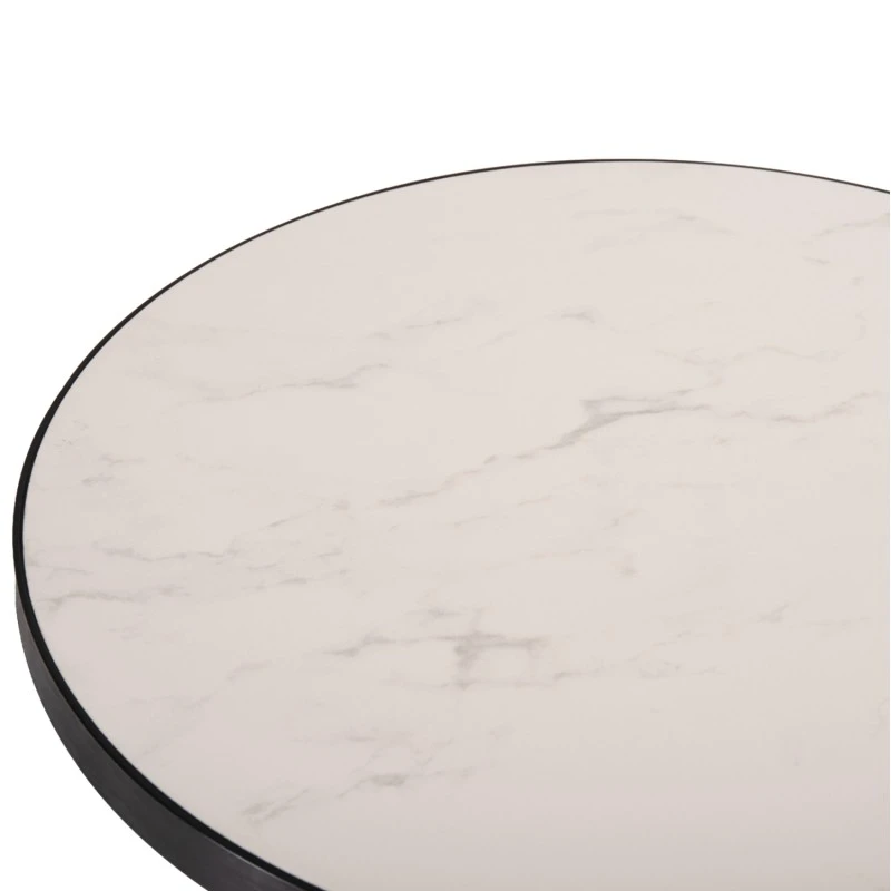 ΕΠΙΦΑΝΕΙΑ ΤΡΑΠΕΖΙΟΥ SINTERED STONE HM6653.02 WHITE MARBLE--ΠΛΑΙΣΙΟ ALU ΜΑΥΡΟ Φ70εκ.