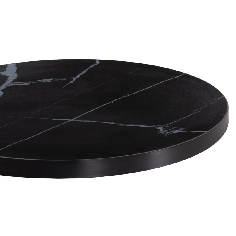 ΕΠΙΦΑΝΕΙΑ ΤΡΑΠΕΖΙΟΥ SINTERED STONE HM6653.03 BLACK MARBLE--ΠΛΑΙΣΙΟ ALU ΜΑΥΡΟ Φ70εκ.