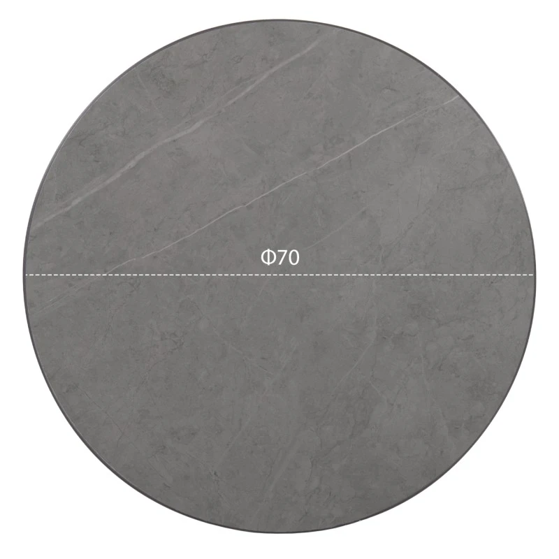 ΕΠΙΦΑΝΕΙΑ ΤΡΑΠΕΖΙΟΥ SINTERED STONE HM6653.05 GREY MARBLE--ΠΛΑΙΣΙΟ ALU ΓΚΡΙ Φ70εκ.