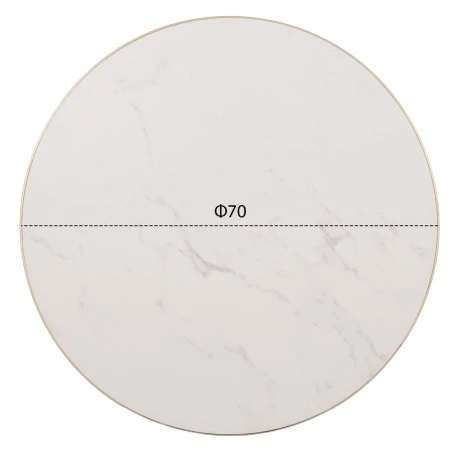 ΕΠΙΦΑΝΕΙΑ ΤΡΑΠΕΖΙΟΥ SINTERED STONE HM6653.12 WHITE MARBLE--ΠΛΑΙΣΙΟ ALU ΧΡΥΣΟ Φ70εκ.