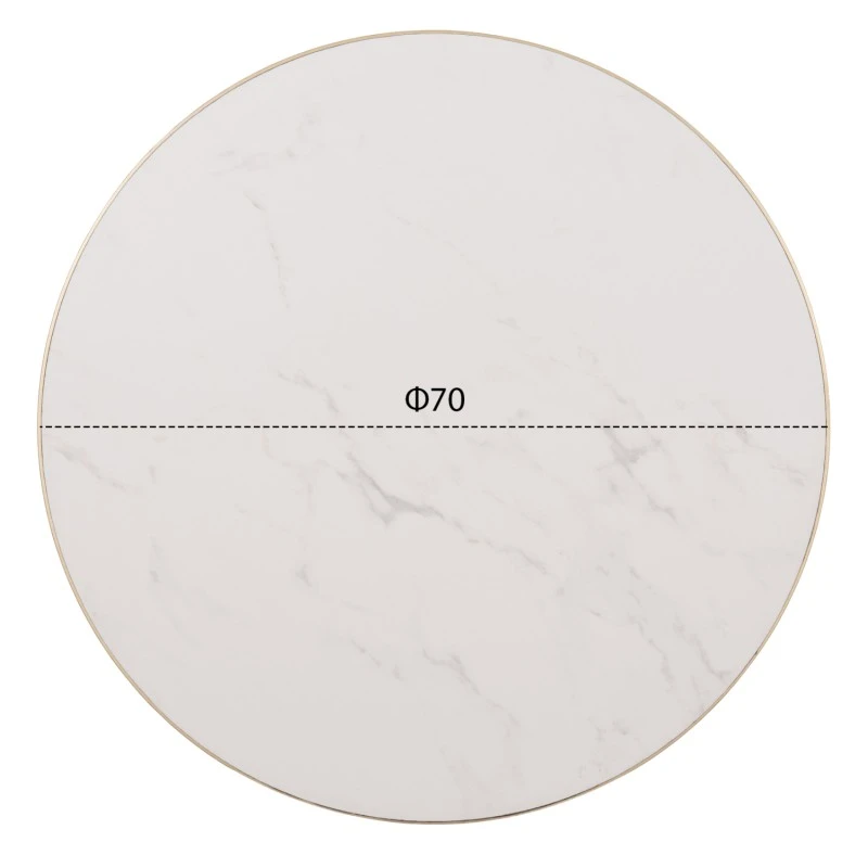 ΕΠΙΦΑΝΕΙΑ ΤΡΑΠΕΖΙΟΥ SINTERED STONE HM6653.12 WHITE MARBLE--ΠΛΑΙΣΙΟ ALU ΧΡΥΣΟ Φ70εκ.