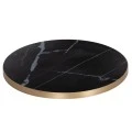 ΕΠΙΦΑΝΕΙΑ ΤΡΑΠΕΖΙΟΥ SINTERED STONE HM6653.13 BLACK MARBLE--ΠΛΑΙΣΙΟ ALU ΧΡΥΣΟ Φ70εκ.