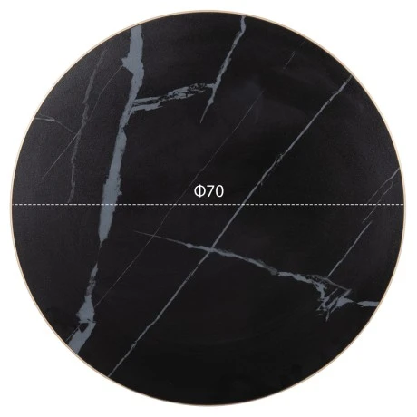 ΕΠΙΦΑΝΕΙΑ ΤΡΑΠΕΖΙΟΥ SINTERED STONE HM6653.13 BLACK MARBLE--ΠΛΑΙΣΙΟ ALU ΧΡΥΣΟ Φ70εκ.