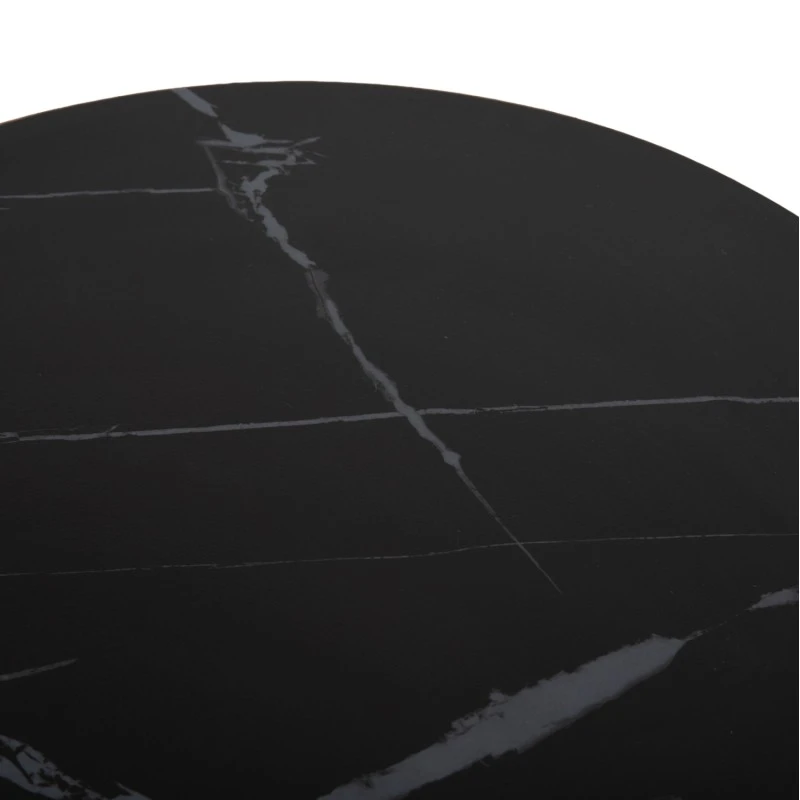 ΕΠΙΦΑΝΕΙΑ ΤΡΑΠΕΖΙΟΥ SINTERED STONE HM6653.13 BLACK MARBLE--ΠΛΑΙΣΙΟ ALU ΧΡΥΣΟ Φ70εκ.