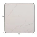 ΕΠΙΦΑΝΕΙΑ ΤΡΑΠΕΖΙΟΥ SINTERED STONE HM6654.02 WHITE MARBLE--ΠΛΑΙΣΙΟ ALU ΜΑΥΡΟ 70x70εκ.