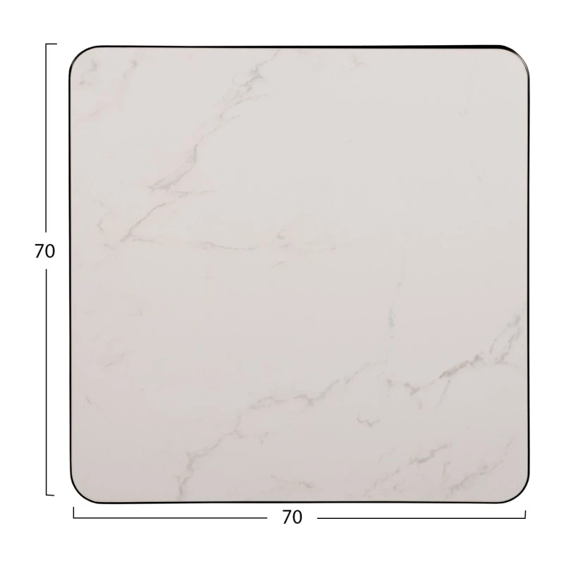 ΕΠΙΦΑΝΕΙΑ ΤΡΑΠΕΖΙΟΥ SINTERED STONE HM6654.02 WHITE MARBLE--ΠΛΑΙΣΙΟ ALU ΜΑΥΡΟ 70x70εκ.