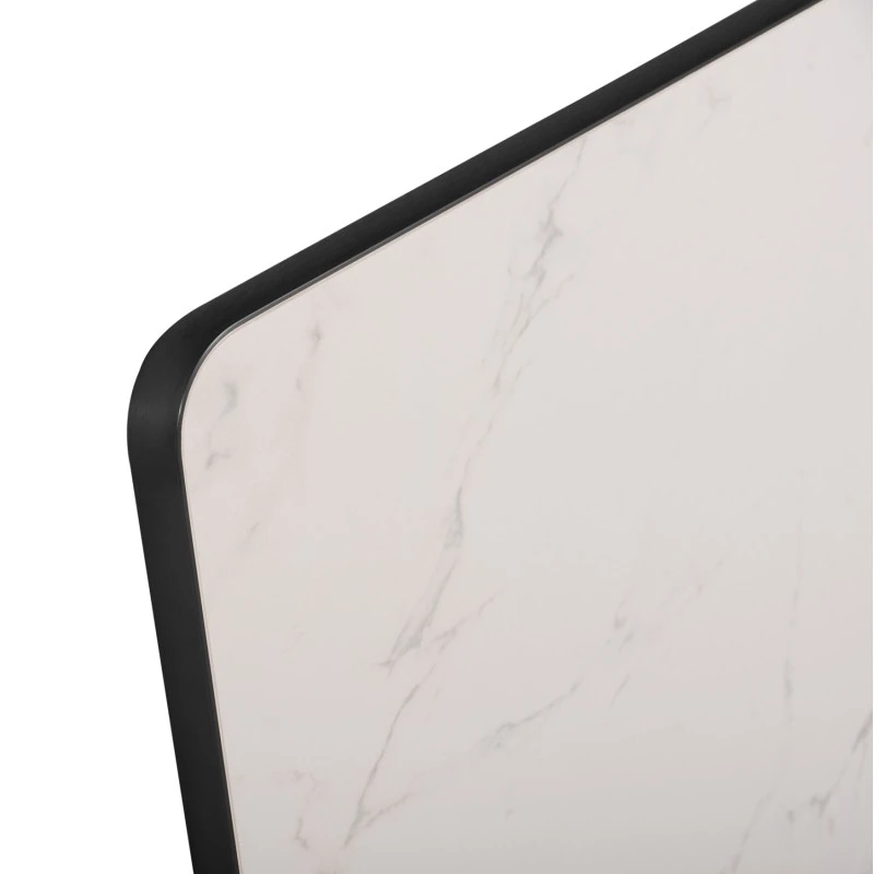 ΕΠΙΦΑΝΕΙΑ ΤΡΑΠΕΖΙΟΥ SINTERED STONE HM6654.02 WHITE MARBLE--ΠΛΑΙΣΙΟ ALU ΜΑΥΡΟ 70x70εκ.