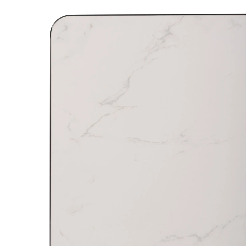 ΕΠΙΦΑΝΕΙΑ ΤΡΑΠΕΖΙΟΥ SINTERED STONE HM6654.02 WHITE MARBLE--ΠΛΑΙΣΙΟ ALU ΜΑΥΡΟ 70x70εκ.