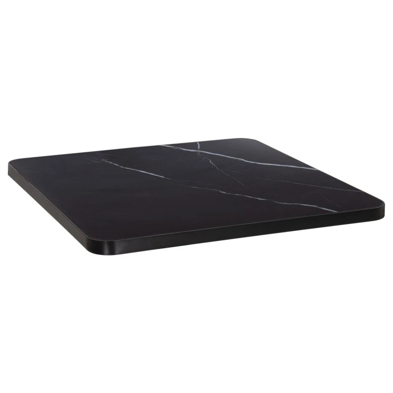 ΕΠΙΦΑΝΕΙΑ ΤΡΑΠΕΖΙΟΥ SINTERED STONE HM6654.03 BLACK MARBLE--ΠΛΑΙΣΙΟ ALU ΜΑΥΡΟ 70x70εκ.
