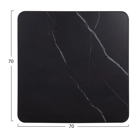 ΕΠΙΦΑΝΕΙΑ ΤΡΑΠΕΖΙΟΥ SINTERED STONE HM6654.03 BLACK MARBLE--ΠΛΑΙΣΙΟ ALU ΜΑΥΡΟ 70x70εκ.