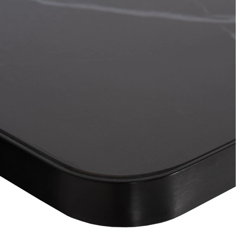 ΕΠΙΦΑΝΕΙΑ ΤΡΑΠΕΖΙΟΥ SINTERED STONE HM6654.03 BLACK MARBLE--ΠΛΑΙΣΙΟ ALU ΜΑΥΡΟ 70x70εκ.