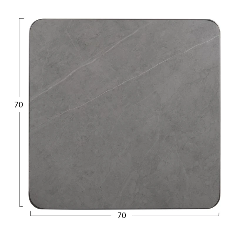 ΕΠΙΦΑΝΕΙΑ ΤΡΑΠΕΖΙΟΥ SINTERED STONE HM6654.05 GREY MARBLE--ΠΛΑΙΣΙΟ ALU ΓΚΡΙ 70x70εκ.