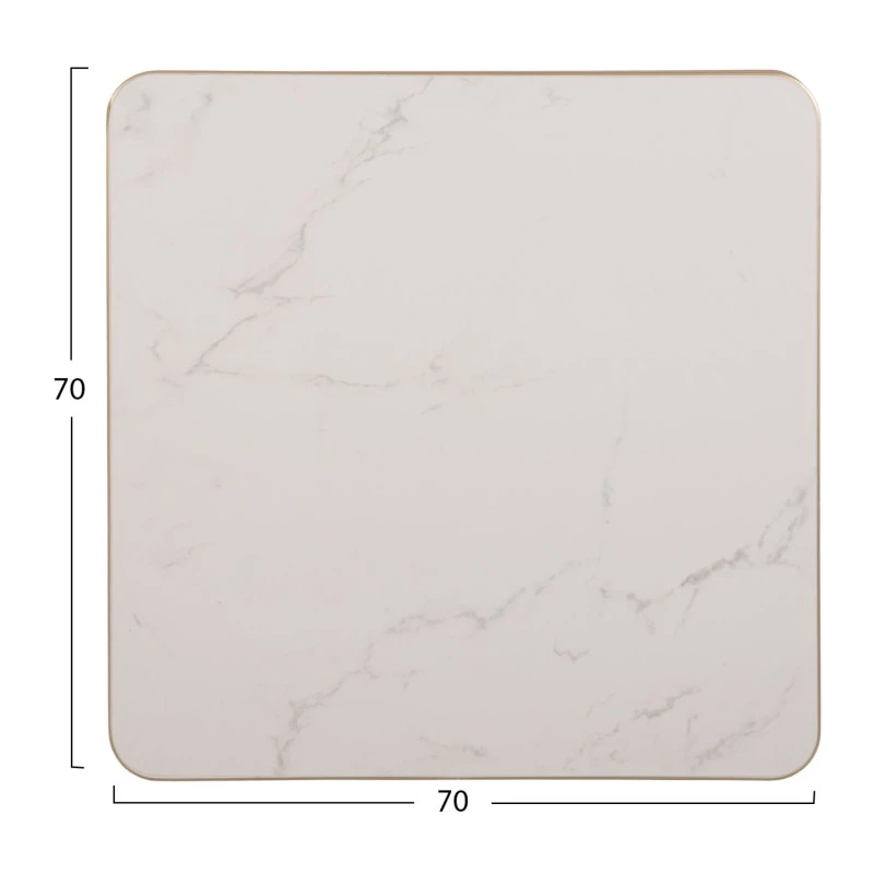 ΕΠΙΦΑΝΕΙΑ ΤΡΑΠΕΖΙΟΥ SINTERED STONE HM6654.12 WHITE MARBLE--ΠΛΑΙΣΙΟ ALU ΧΡΥΣΟ 70x70εκ.