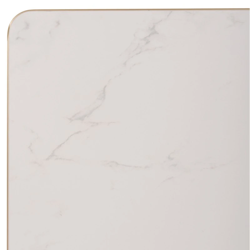 ΕΠΙΦΑΝΕΙΑ ΤΡΑΠΕΖΙΟΥ SINTERED STONE HM6654.12 WHITE MARBLE--ΠΛΑΙΣΙΟ ALU ΧΡΥΣΟ 70x70εκ.