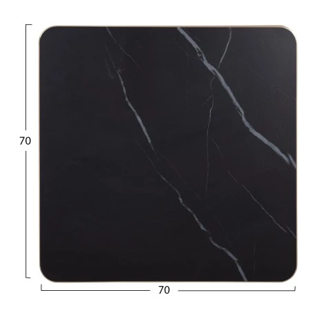 ΕΠΙΦΑΝΕΙΑ ΤΡΑΠΕΖΙΟΥ SINTERED STONE HM6654.13 BLACK MARBLE--ΠΛΑΙΣΙΟ ALU ΧΡΥΣΟ 70x70εκ.