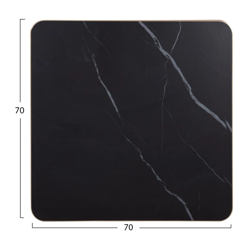 ΕΠΙΦΑΝΕΙΑ ΤΡΑΠΕΖΙΟΥ SINTERED STONE HM6654.13 BLACK MARBLE--ΠΛΑΙΣΙΟ ALU ΧΡΥΣΟ 70x70εκ.