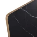 ΕΠΙΦΑΝΕΙΑ ΤΡΑΠΕΖΙΟΥ SINTERED STONE HM6654.13 BLACK MARBLE--ΠΛΑΙΣΙΟ ALU ΧΡΥΣΟ 70x70εκ.