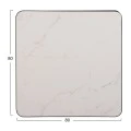 ΕΠΙΦΑΝΕΙΑ ΤΡΑΠΕΖΙΟΥ SINTERED STONE HM6655.02 WHITE MARBLE--ΠΛΑΙΣΙΟ ALU ΜΑΥΡΟ 80x80εκ.