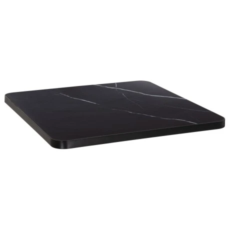 ΕΠΙΦΑΝΕΙΑ ΤΡΑΠΕΖΙΟΥ SINTERED STONE HM6655.03 BLACK MARBLE--ΠΛΑΙΣΙΟ ALU ΜΑΥΡΟ 80x80εκ.
