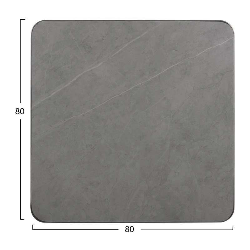 ΕΠΙΦΑΝΕΙΑ ΤΡΑΠΕΖΙΟΥ SINTERED STONE HM6655.05 GREY MARBLE--ΠΛΑΙΣΙΟ ALU ΓΚΡΙ 80x80εκ.
