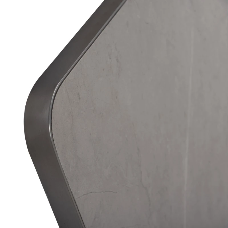 ΕΠΙΦΑΝΕΙΑ ΤΡΑΠΕΖΙΟΥ SINTERED STONE HM6655.05 GREY MARBLE--ΠΛΑΙΣΙΟ ALU ΓΚΡΙ 80x80εκ.