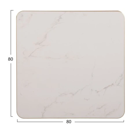 ΕΠΙΦΑΝΕΙΑ ΤΡΑΠΕΖΙΟΥ SINTERED STONE HM6655.12 WHITE MARBLE--ΠΛΑΙΣΙΟ ALU ΧΡΥΣΟ 80x80εκ.
