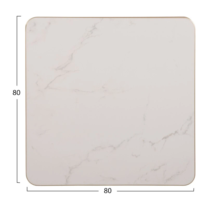 ΕΠΙΦΑΝΕΙΑ ΤΡΑΠΕΖΙΟΥ SINTERED STONE HM6655.12 WHITE MARBLE--ΠΛΑΙΣΙΟ ALU ΧΡΥΣΟ 80x80εκ.