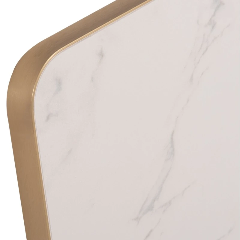ΕΠΙΦΑΝΕΙΑ ΤΡΑΠΕΖΙΟΥ SINTERED STONE HM6655.12 WHITE MARBLE--ΠΛΑΙΣΙΟ ALU ΧΡΥΣΟ 80x80εκ.