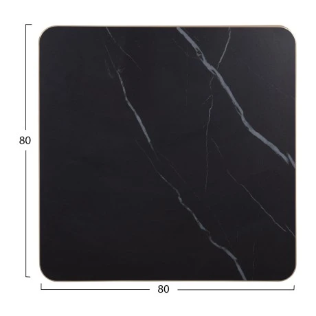 ΕΠΙΦΑΝΕΙΑ ΤΡΑΠΕΖΙΟΥ SINTERED STONE HM6655.13 BLACK MARBLE--ΠΛΑΙΣΙΟ ALU ΧΡΥΣΟ 80x80εκ.