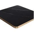 ΕΠΙΦΑΝΕΙΑ ΤΡΑΠΕΖΙΟΥ SINTERED STONE HM6655.13 BLACK MARBLE--ΠΛΑΙΣΙΟ ALU ΧΡΥΣΟ 80x80εκ.