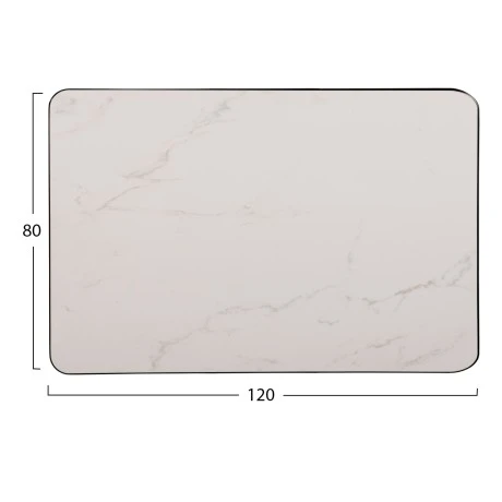 ΕΠΙΦΑΝΕΙΑ ΤΡΑΠΕΖΙΟΥ SINTERED STONE HM6656.02 WHITE MARBLE-ΠΛΑΙΣΙΟ ALU ΜΑΥΡΟ 120x80εκ.