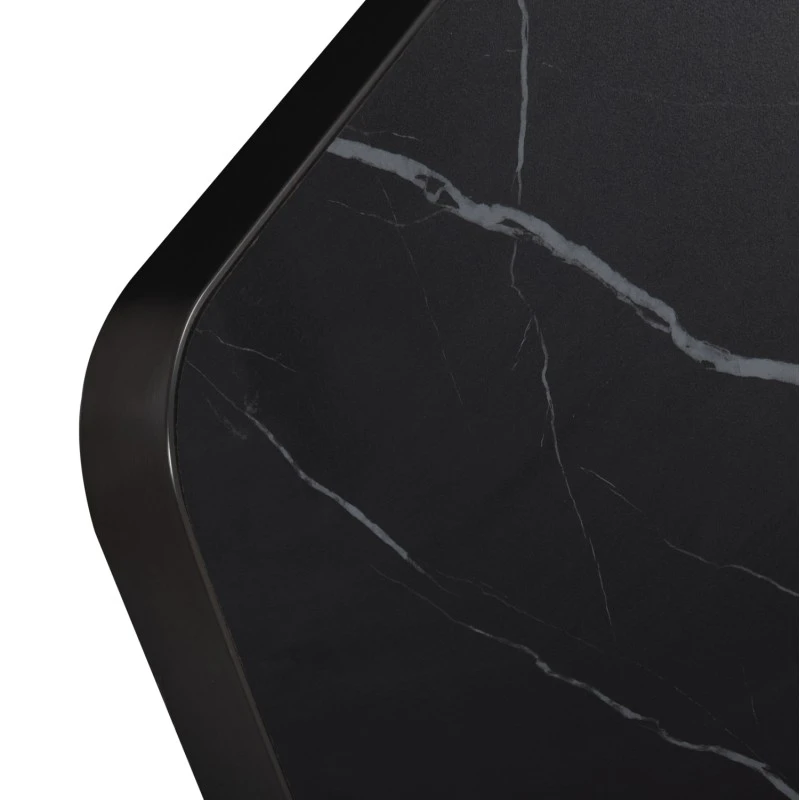 ΕΠΙΦΑΝΕΙΑ ΤΡΑΠΕΖΙΟΥ SINTERED STONE HM6656.03 BLACK MARBLE-ΠΛΑΙΣΙΟ ALU ΜΑΥΡΟ 120x80εκ.