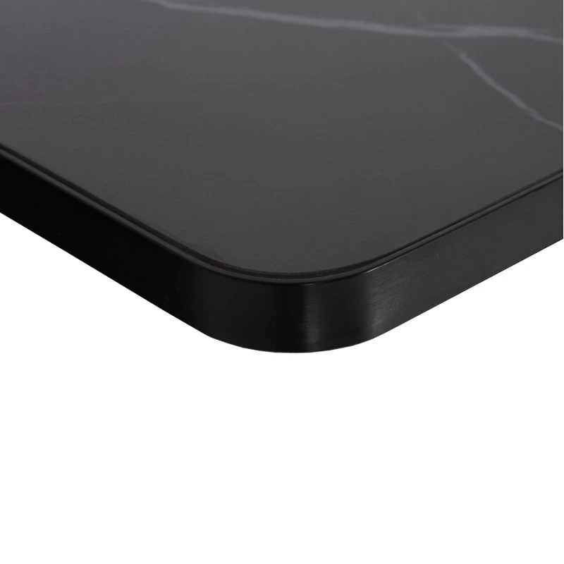ΕΠΙΦΑΝΕΙΑ ΤΡΑΠΕΖΙΟΥ SINTERED STONE HM6656.03 BLACK MARBLE-ΠΛΑΙΣΙΟ ALU ΜΑΥΡΟ 120x80εκ.