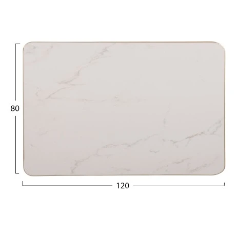 ΕΠΙΦΑΝΕΙΑ ΤΡΑΠΕΖΙΟΥ SINTERED STONE HM6656.12 WHITE MARBLE-ΠΛΑΙΣΙΟ ALU ΧΡΥΣΟ 120x80εκ.