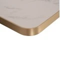 ΕΠΙΦΑΝΕΙΑ ΤΡΑΠΕΖΙΟΥ SINTERED STONE HM6656.12 WHITE MARBLE-ΠΛΑΙΣΙΟ ALU ΧΡΥΣΟ 120x80εκ.