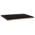 ΕΠΙΦΑΝΕΙΑ ΤΡΑΠΕΖΙΟΥ SINTERED STONE HM6656.13 BLACK MARBLE-ΠΛΑΙΣΙΟ ALU ΧΡΥΣΟ 120x80εκ.