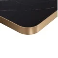ΕΠΙΦΑΝΕΙΑ ΤΡΑΠΕΖΙΟΥ SINTERED STONE HM6656.13 BLACK MARBLE-ΠΛΑΙΣΙΟ ALU ΧΡΥΣΟ 120x80εκ.
