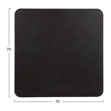 ΕΠΙΦΑΝΕΙΑ ΤΡΑΠΕΖΙΟΥ SINTERED STONE ΤΕΤΡΑΓΩΝΗ HM6654.01 ΜΑΥΡΗ ΜΕ ΠΛΑΙΣΙΟ ALU ΜΑΥΡΟ 70x70εκ.
