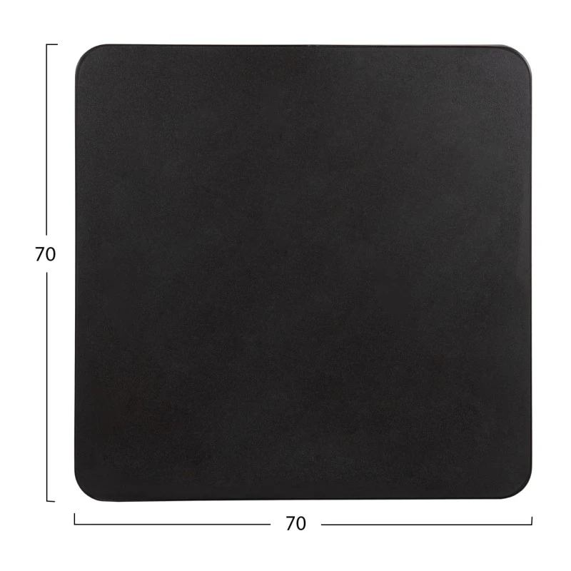 ΕΠΙΦΑΝΕΙΑ ΤΡΑΠΕΖΙΟΥ SINTERED STONE ΤΕΤΡΑΓΩΝΗ HM6654.01 ΜΑΥΡΗ ΜΕ ΠΛΑΙΣΙΟ ALU ΜΑΥΡΟ 70x70εκ.