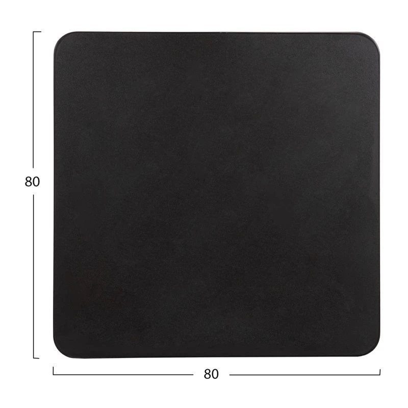 ΕΠΙΦΑΝΕΙΑ ΤΡΑΠΕΖΙΟΥ SINTERED STONE ΤΕΤΡΑΓΩΝΗ HM6655.01 ΜΑΥΡΗ ΜΕ ΠΛΑΙΣΙΟ ALU ΜΑΥΡΟ 80x80εκ.