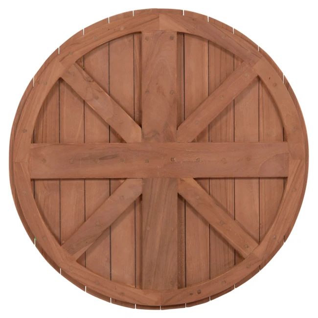 ΕΠΙΦΑΝΕΙΑ ΤΡΑΠΕΖΙΟΥ ΣΤΡΟΓΓΥΛΗ HM18132 ΞΥΛΟ TEAK--ΦΥΣΙΚΟ Φ60x4(πάχος)εκ.