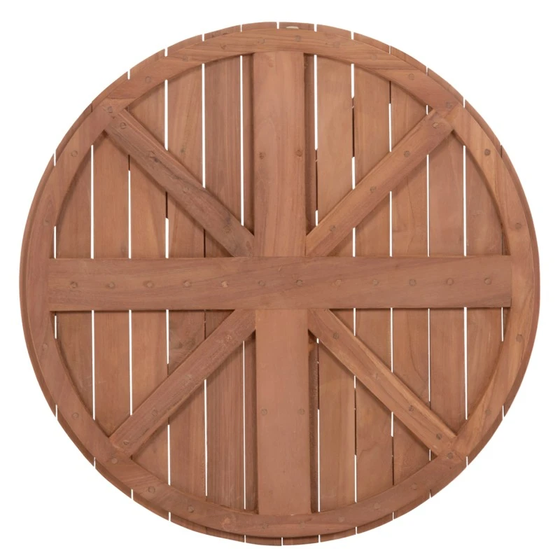 ΕΠΙΦΑΝΕΙΑ ΤΡΑΠΕΖΙΟΥ ΣΤΡΟΓΓΥΛΗ HM18133 ΞΥΛΟ TEAK--ΦΥΣΙΚΟ Φ70x4(πάχος)εκ.