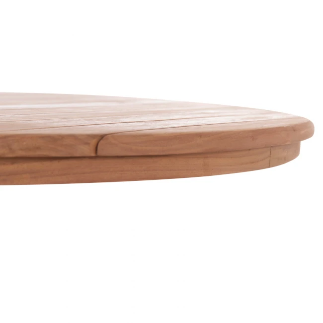 ΕΠΙΦΑΝΕΙΑ ΤΡΑΠΕΖΙΟΥ ΣΤΡΟΓΓΥΛΗ HM18134 ΞΥΛΟ TEAK--ΦΥΣΙΚΟ Φ80x4(πάχος)εκ.