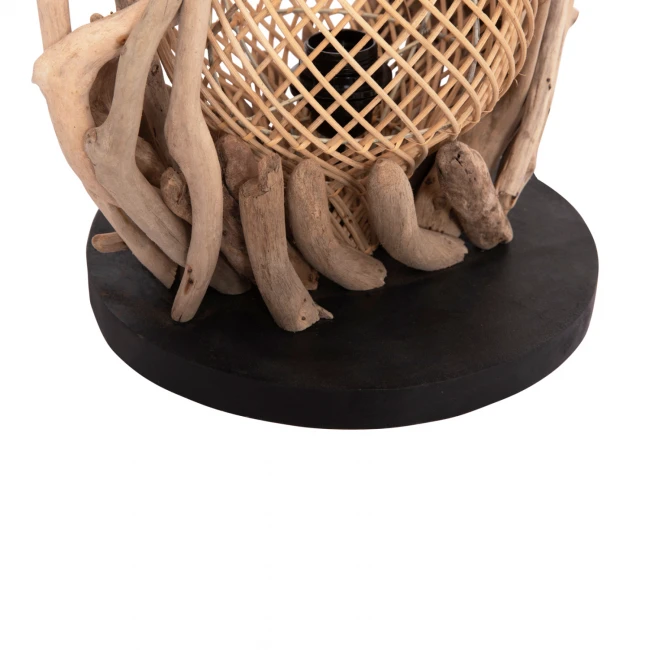 ΕΠΙΤΡΑΠΕΖΙΟ ΔΙΑΚΟΣΜΗΤΙΚΟ ΦΩΤΙΣΤΙΚΟ ASHIN HM4438 DRIFTWOOD--RATTAN 30x30x49Υεκ.