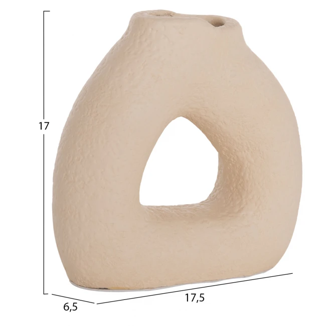 ΕΠΙΤΡΑΠΕΖΙΟ ΔΙΑΚΟΣΜΗΤΙΚΟ ΒΑΖΟ DECANT HM4667.02S ΤΕΡΑΚΟΤΑ ΣΕ ΚΡΕΜ--17.5x6.5x17Υεκ.