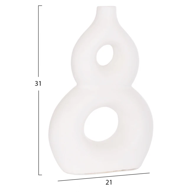 ΕΠΙΤΡΑΠΕΖΙΟ ΔΙΑΚΟΣΜΗΤΙΚΟ ΒΑΖΟ FIORIN HM4666.02S ΤΕΡΑΚΟΤΑ ΣΕ ΛΕΥΚΟ--21x7.5x31Υεκ.