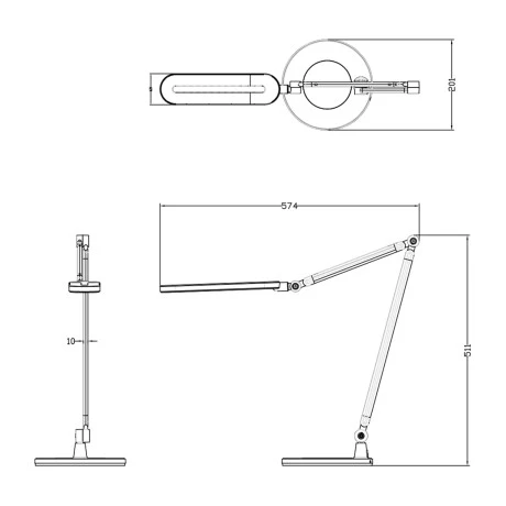 ΦΩΤΙΣΤΙΚΟ ΓΡΑΦΕΙΟΥ LED BLAIN PRO HM4462.08 ΑΣΗΜΙ ABS 57,4x51,1Υεκ.