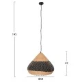 ΦΩΤΙΣΤΙΚΟ ΟΡΟΦΗΣ ΚΡΕΜΑΣΤΟ HM4354 ΦΥΣΙΚΟ RAΤΤΑΝ-PAPER ROPE-ΦΥΣΙΚΟ&ΜΑΥΡΟ Φ54x42-145Υεκ.