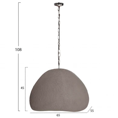 ΦΩΤΙΣΤΙΚΟ ΟΡΟΦΗΣ ΚΡΕΜΑΣΤΟ JAYLEN HM4703.03L FIBER CEMENT ΓΚΡΙ 65x55x45Υεκ.